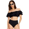 image:imagekate spade new york Womens Solid Ruffle Bandeau BraBlack