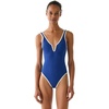 image:imagekate spade new york Womens V Wire Textured One Piece SwimsuitNorth Sea