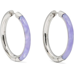 image:imageKate Spade New York Brass Interlock Hoop EarringsLight PurpleSilver