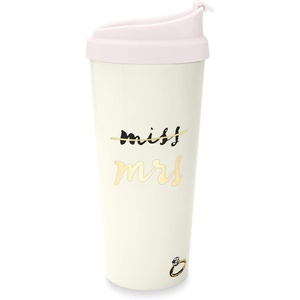 image:imagekate spade new york Bridal 16 Ounce Insulated Travel Mug Double Wall Thermal Tumbler for CoffeeTea Miss to Mrs Pink