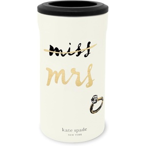 image:imagekate spade new york Bridal Can Hugger Stainless Steel Double Wall Can Cover for Bride Slim Insulated Drink Holder Miss to Mrs