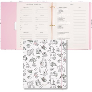 image:imagekate spade new york Bridal Wedding Planner Binder Personal Organizer for Bride with Pages for ToDo Lists Notes Budgeting Invitations I Do Gold Heart Knot