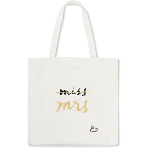 image:imagekate spade new york Cute Canvas Tote Bag for Women Canvas Beach Bag Bridal Book Tote with Pocket Miss to Mrs