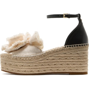 image:imagekate spade new york Flourish Denim Espadrille Wedge SandalsBlackCream