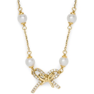image:imagekate spade new york Girlie Pearlie Pearl Bow Scatter NecklaceCreamGold