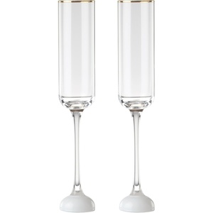 image:imagekate spade new york Glass Champagne Flutes Happily Ever After Toasting Flutes Set of 2 Champagne Glasses 6Oz GlassCrystal Hand Wash Cheers Wedding Essentials Mr and Mrs Wedding Gifts 2 PieceToasting Flutes