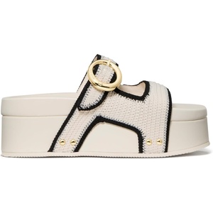 image:imagekate spade new york Halo Suede Platform Footbed SandalCreamBlack Crochet