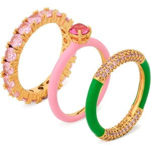 image:imagekate spade new york Hint Of Shimmer Stacking Ring SetPink Multi