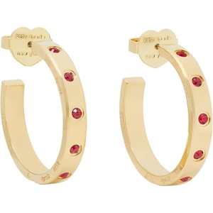 image:imagekate spade new york Set in Stone HoopsRubyGold Hoops