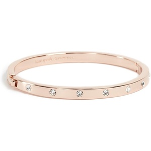 image:imagekate spade new york Set in Stone Metal Hinged BangleClearRose Gold