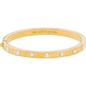 image:imagekate spade new york Set in Stone Metal Hinged BangleWhite Gold