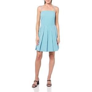 image:imagekate spade new york Womens Gingham Open Back Pleated DressCatamaran BlueCream