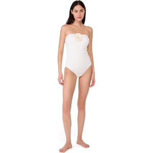 image:imagekate spade new york Womens Rosette Bandeau One PieceIvory