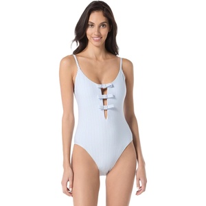 image:imagekate spade new york Womens Triple Tie One Piece SwimsuitDiamond Blue