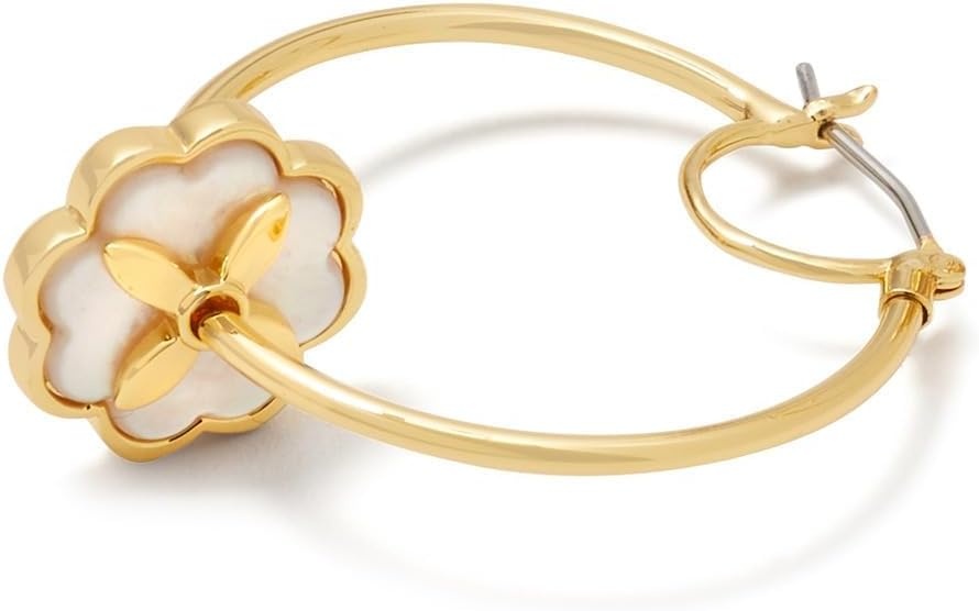 image:imagekate spade new york Heritage Bloom Hoops CreamGold One Size