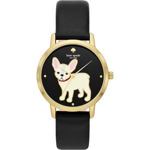image:imagekate spade new york Metro Womens Watch with Stainless Steel Bracelet or Leather Band Novelty Womens WatchGoldBlack Bulldog