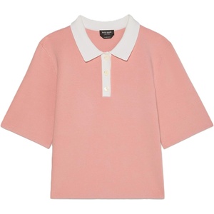 image:imagekate spade new york Womens Cropped Polo SweaterSerene Pink