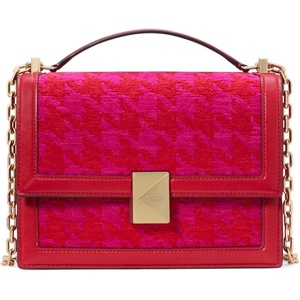 image:imagekate spade new york Womens Deco Flap Chain CrossbodyRed Multi Houndstooth