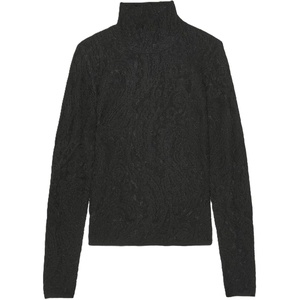 image:imagekate spade new york Womens Lace Knit Turtleneck TopBlack