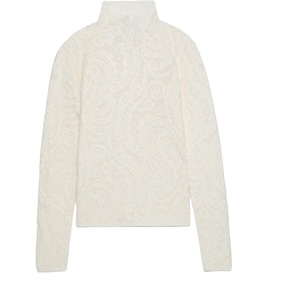 image:imagekate spade new york Womens Lace Knit Turtleneck TopCashew Milk