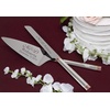 image:imageKate Spade Bridal Rosy Glow Personalized Wedding Cake Knife and Server Set Custom Engraved Wedding Cake Cutting Set for Bride and Groom