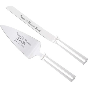 image:imageKate Spade Bridal Personalized Grace Ave Wedding Cake Knife and Server Set Custom Engraved Wedding Cake Cutting Set Gifts and Accessories for Bride and Groom