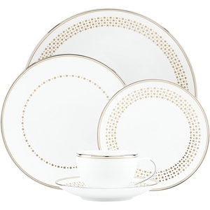 image:imageKate Spade New York Richmont Road Dinnerware 5Piece Place Setting White Bone China with Platinum and Gold Accents5Piece Place Setting