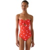 image:imagekate spade new york Womens Tie Front Bandeau One Piece SwimsuitGoji Berry