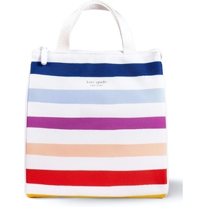 image:imagekate spade new york Insulated Lunch Tote Mini Golf  Cute Insulated Soft Cooler Bag Adult Lunch Box with Silver Thermal Interior Lining and Mesh Storage PocketCandy Stripe