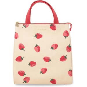image:imagekate spade new york Insulated Lunch Tote Mini Golf  Cute Insulated Soft Cooler Bag Adult Lunch Box with Silver Thermal Interior Lining and Mesh Storage PocketStrawberries