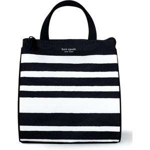 image:imagekate spade new york Insulated Lunch Tote Mini Golf  Cute Insulated Soft Cooler Bag Adult Lunch Box with Silver Thermal Interior Lining and Mesh Storage PocketSarah Stripe