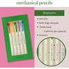 image:imagekate spade new york Colorful Plastic Mechanical Pencil Set of 5 Pencils Hold 07mm Lead MulticolorMulticolor