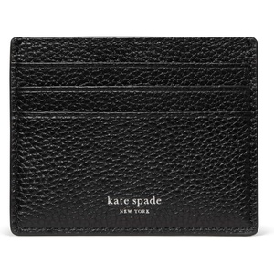 image:imagekate spade new york Classic Croc Embossed Card HolderBlack Pebbled Leather