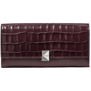 image:imagekate spade new york Deco Croc Embossed Mixed Material Large Flap Wallet