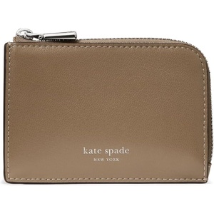 image:imagekate spade new york Mini Zip Card Case Smooth Leather Mini Zip Card CaseDriftwood Smooth Leather