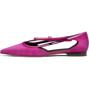 image:imagekate spade new york Womens Loop Glazed Leather FlatBeet Suede