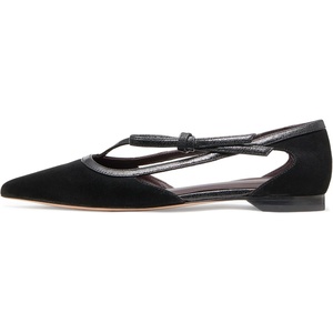image:imagekate spade new york Womens Loop Glazed Leather FlatBlack Suede