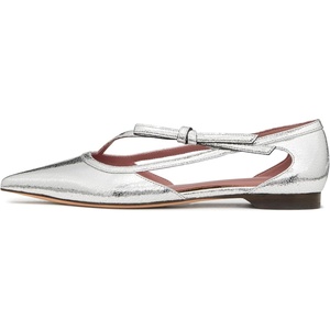 image:imagekate spade new york Womens Loop Glazed Leather FlatSilver