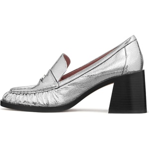 image:imagekate spade new york Womens Penni Leather Heeled LoaferCrackled Silver