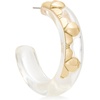 image:imagekate spade new york Spade Flower Lucite Lucite HoopsClearGold