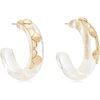 image:imagekate spade new york Spade Flower Lucite Lucite HoopsClearGold
