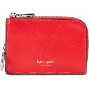image:imagekate spade new york Mini Zip Card Case Suede Mini Zip Card CaseHeirloom Tomato