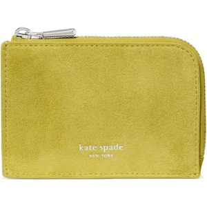 image:imagekate spade new york Mini Zip Card Case Suede Mini Zip Card CaseLaurel Leaf Suede