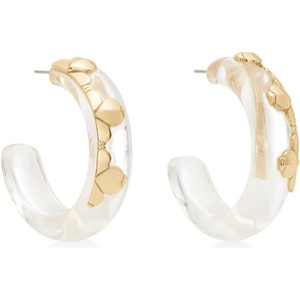 image:imagekate spade new york Spade Flower Lucite Lucite HoopsClearGold