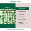 image:imagekate spade new york Insulated Lunch Tote Small Lunch Cooler Thermal Bag with Double Zipper Close and Carrying Handle Green Daisy GinghamDaisy Gingham