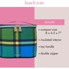 image:imagekate spade new york Insulated Lunch Tote Small Lunch Cooler Thermal Bag with Double Zipper Close and Carrying Handle Green Daisy GinghamGrand Plaid Duo