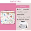 image:imagekate spade new york Insulated Lunch Tote Small Lunch Cooler Thermal Bag with Double Zipper Close and Carrying Handle Green Daisy GinghamJoyful Garden