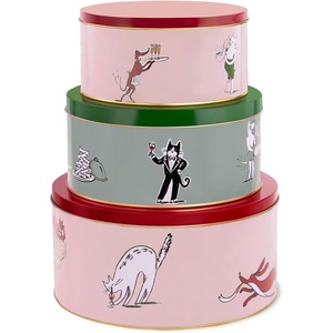 image:imagekate spade new york Decorative Metal Tins with Lids 3 Piece Nesting Set Small Medium amp Large Christmas Cookie Containers Perfect for Gift Giving and Holiday Parties Holiday Party
