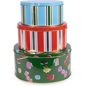 image:imagekate spade new york Round Cookie Tin Set of 3 Holiday Sweets