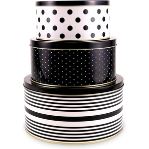 image:imagekate spade new york Set of 3 Nesting Cookie Tins Dots and Stripes